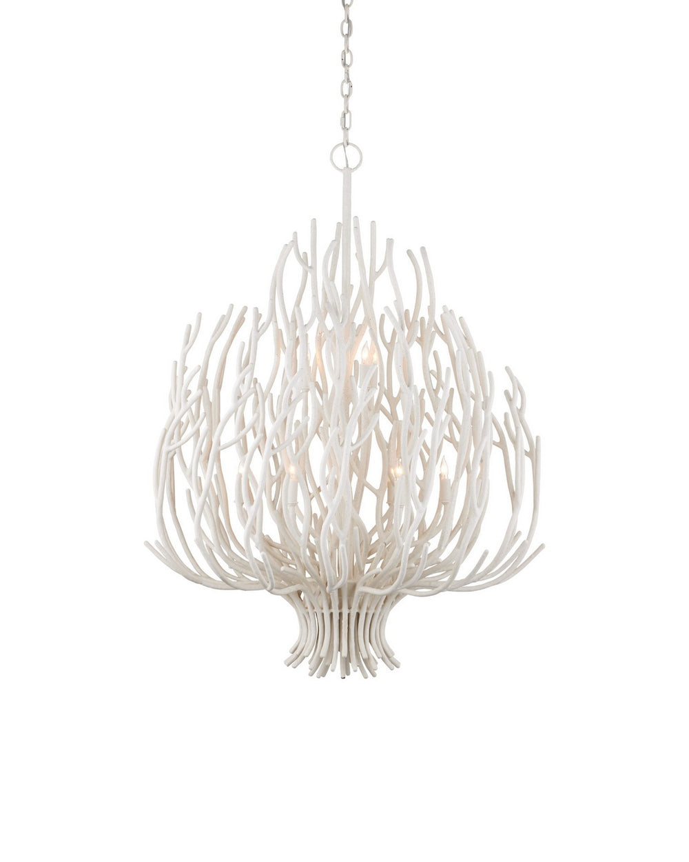 Currey and Company - Nine Light Chandelier - Seaward - White Coral- Union Lighting Luminaires Decor