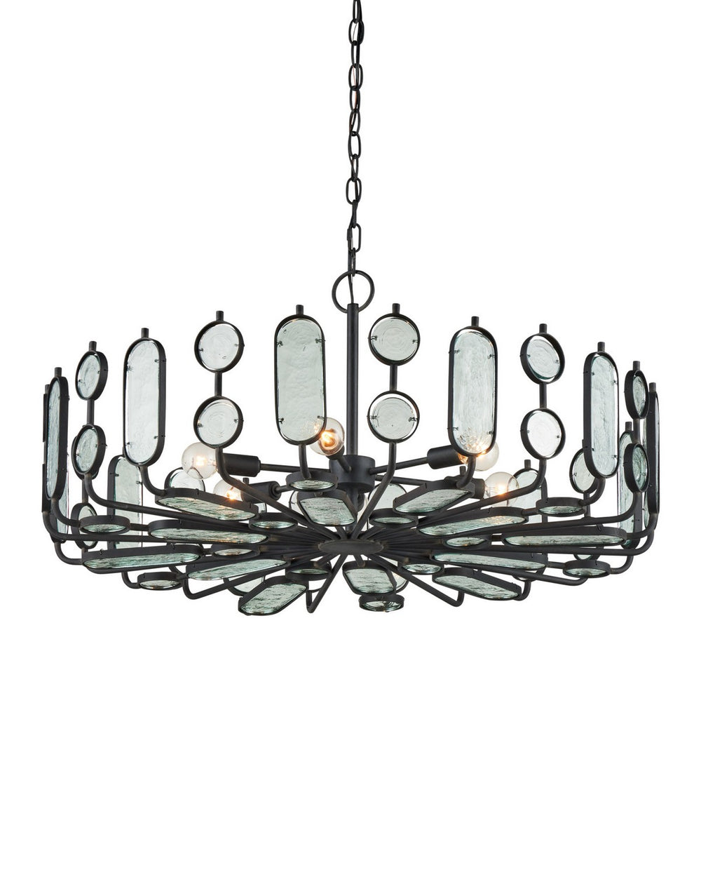 Currey and Company - Six Light Chandelier - Ettore - Clear / Blacksmith- Union Lighting Luminaires Decor