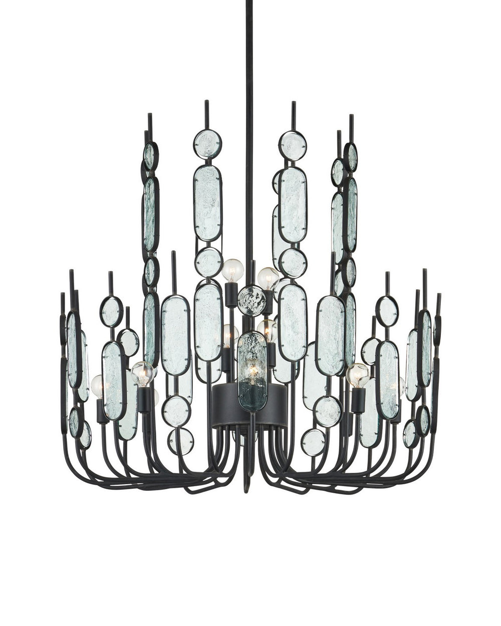 Currey and Company - 12 Light Chandelier - Ettore - Clear / Blacksmith- Union Lighting Luminaires Decor