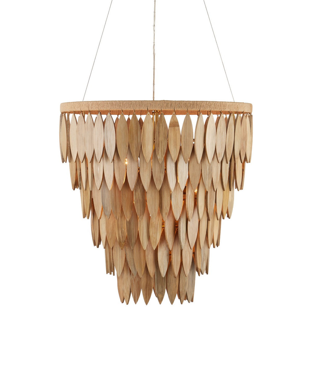 Currey and Company - Seven Light Chandelier - Quiver - Natural / Brass- Union Lighting Luminaires Decor