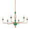 Currey and Company - Six Light Chandelier - Grasmere - Green / Aged Gold / Gold Luster- Union Lighting Luminaires Decor