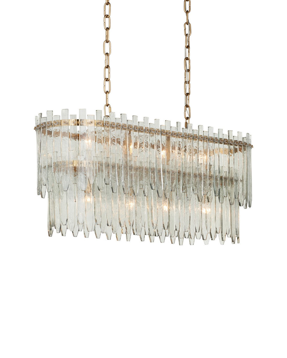 Currey and Company - Eight Light Chandelier - Electra - Clear / Antique Brass- Union Lighting Luminaires Decor