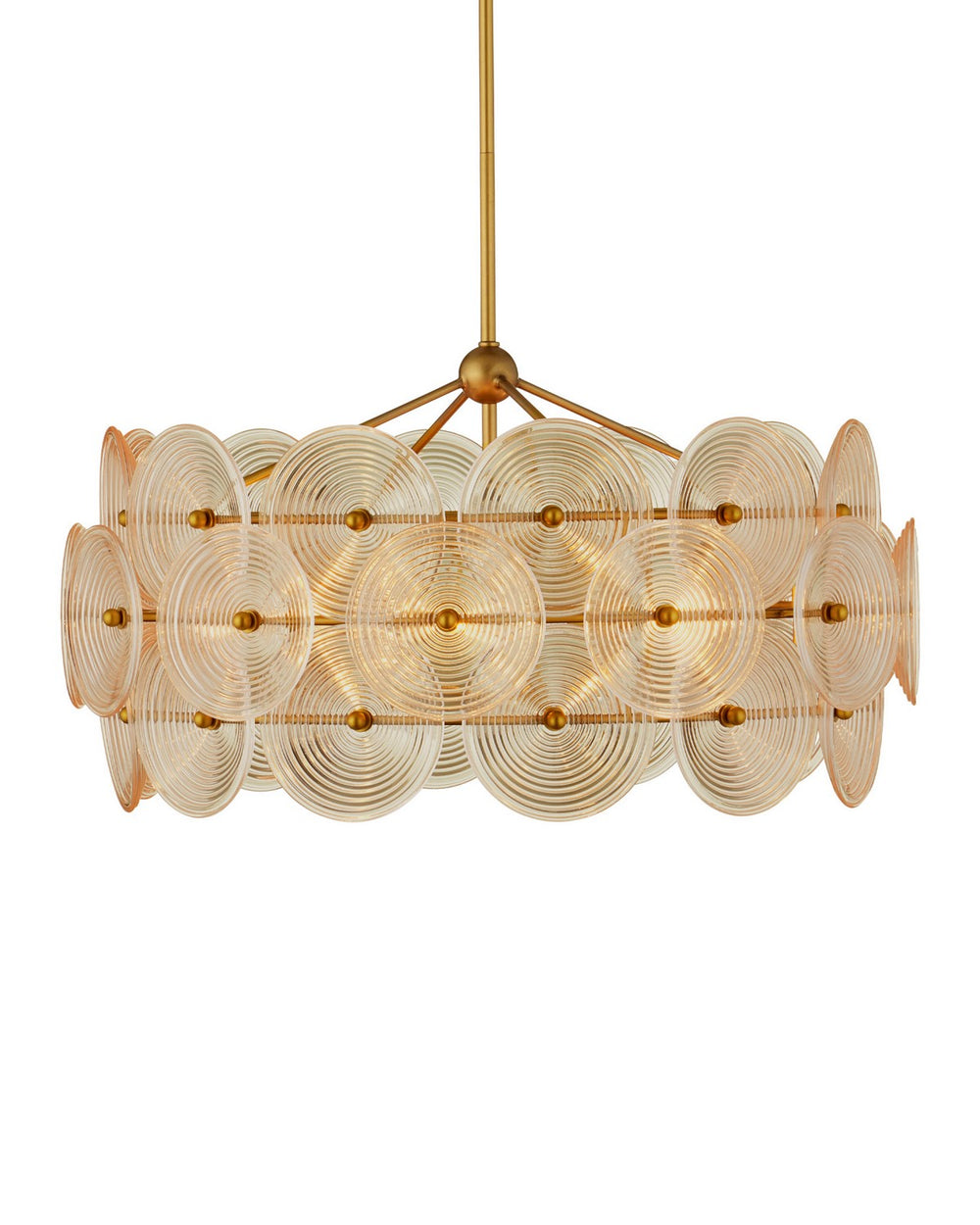 Currey and Company - Six Light Chandelier - Whirlwind - Pale Yellow / Brass- Union Lighting Luminaires Decor