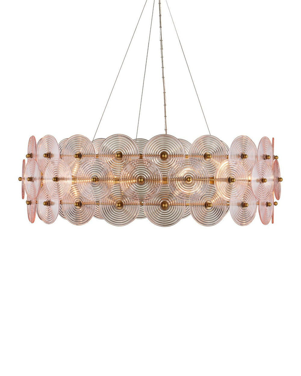 Currey and Company - Ten Light Chandelier - Whirlwind - Pale Pink / Brass- Union Lighting Luminaires Decor