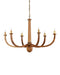 Currey and Company - Six Light Chandelier - Woodcroft - Natural / Antique Brass- Union Lighting Luminaires Decor