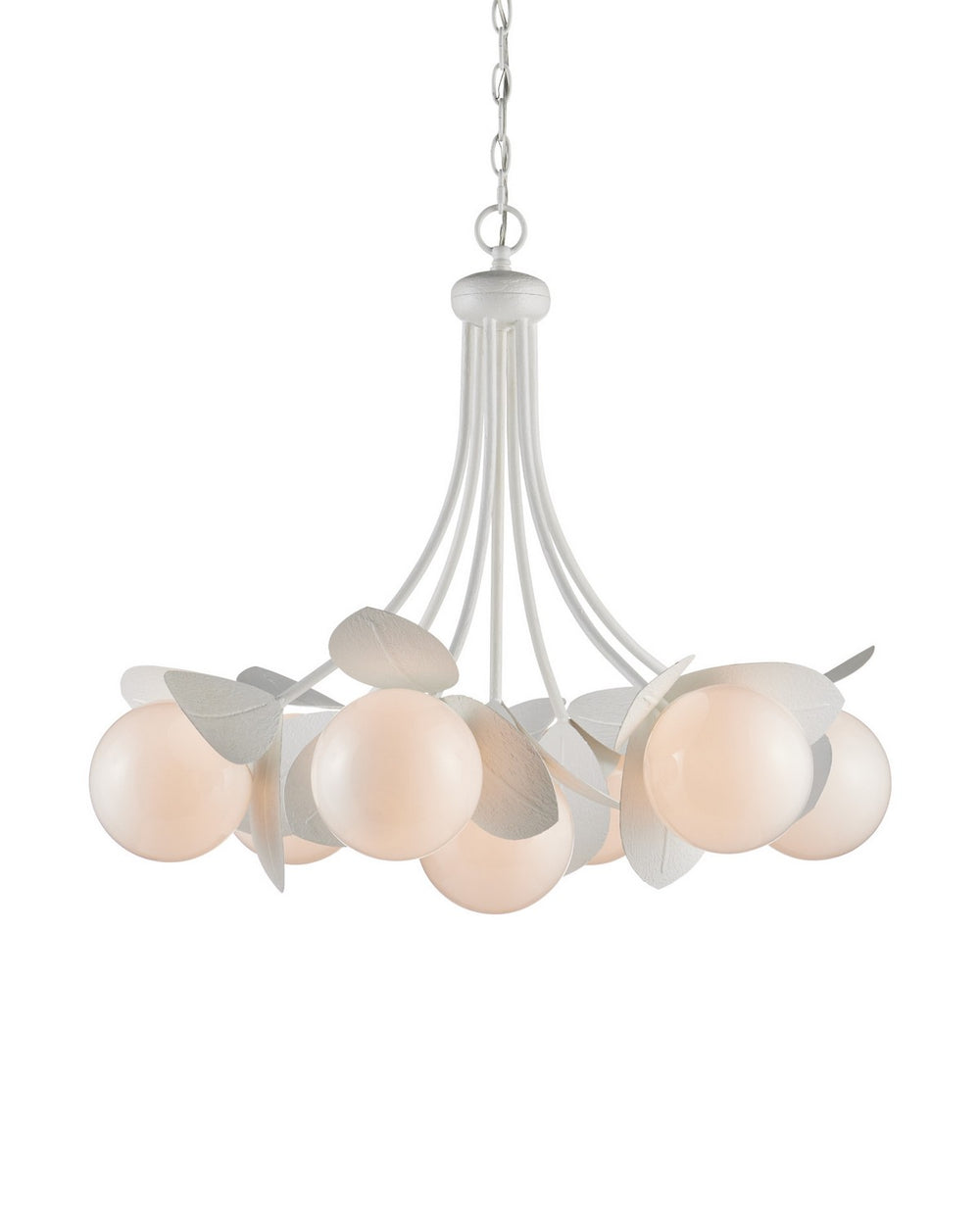 Currey and Company - Seven Light Chandelier - Effloresce - Gesso White / White- Union Lighting Luminaires Decor