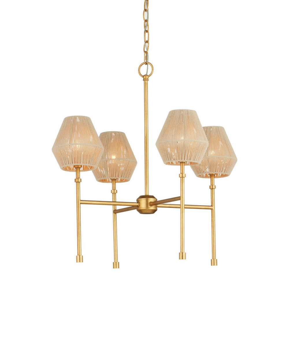 Currey and Company - LED Chandelier - Francie - Antique Gold Leaf / Natural- Union Lighting Luminaires Decor
