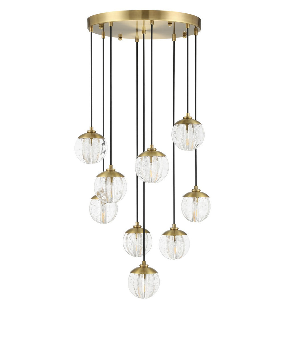 Currey and Company - LED Chandelier - Wexler - Polished Antique Brass / Clear- Union Lighting Luminaires Decor