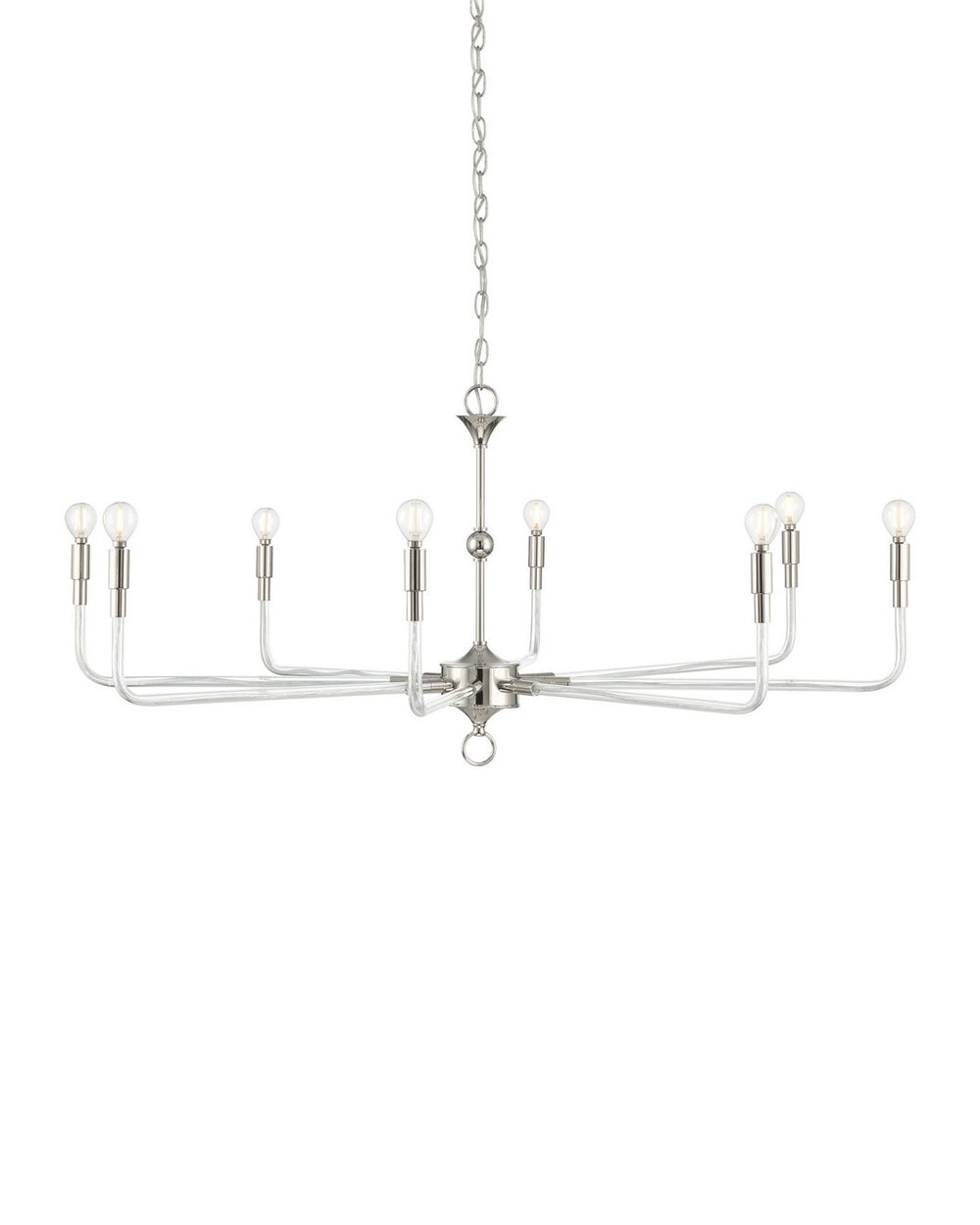 Currey and Company - Eight Light Chandelier - Nantucket - Polished Nickel / Clear- Union Lighting Luminaires Decor