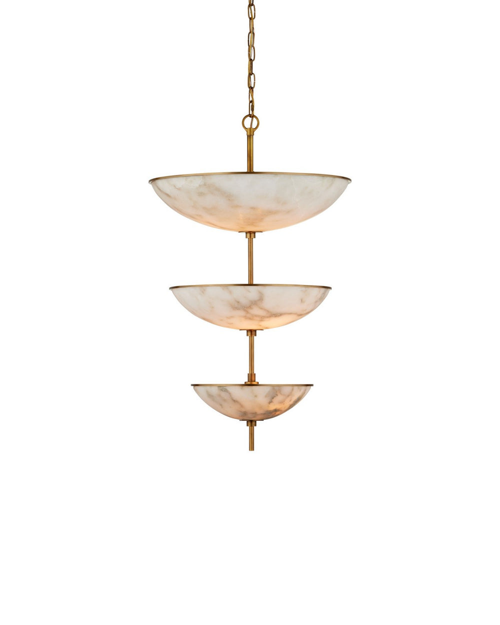 Currey and Company - Six Light Chandelier - Volterra - Natural / Antique Brass- Union Lighting Luminaires Decor