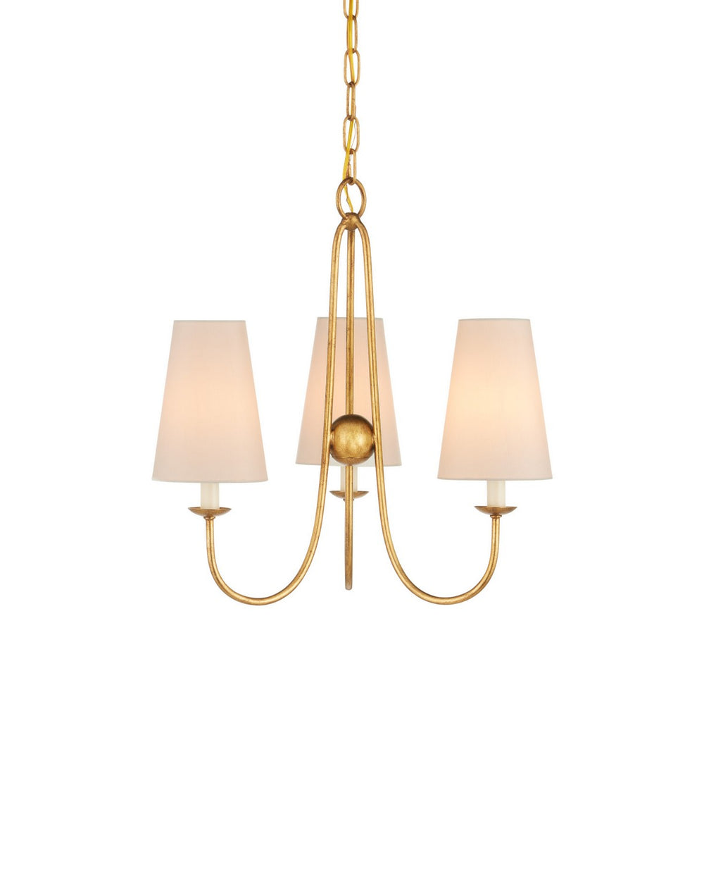 Currey and Company - Three Light Chandelier - Brayden - Antique Gold Leaf- Union Lighting Luminaires Decor