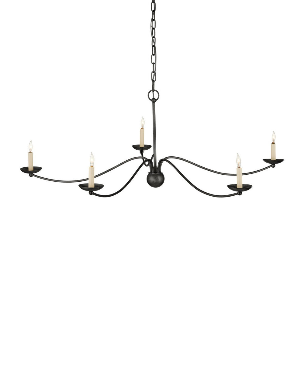 Currey and Company - Five Light Chandelier - Franz - Black- Union Lighting Luminaires Decor