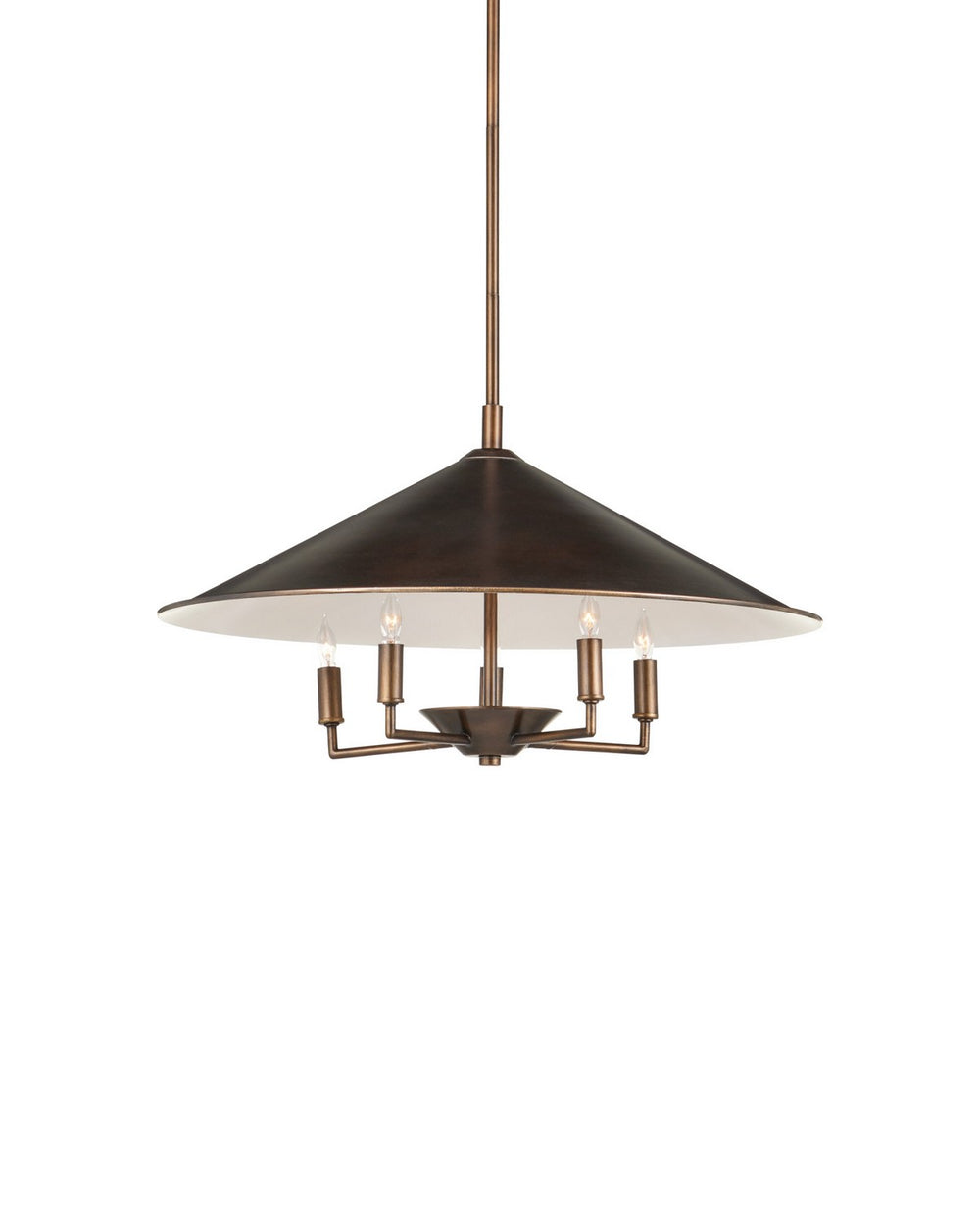 Currey and Company - Five Light Chandelier - Barnaba - Brushed Brown / Off-White- Union Lighting Luminaires Decor