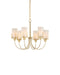 Currey and Company - Six Light Chandelier - Macklin - Brass / White- Union Lighting Luminaires Decor