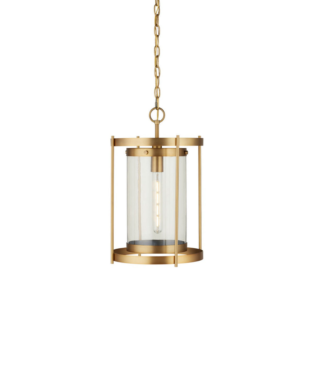 Currey and Company - One Light Pendant - Pippin - Antique Brass / Clear- Union Lighting Luminaires Decor