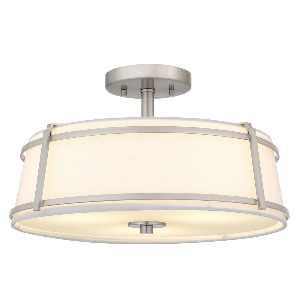 Quoizel - Three Light Semi-Flush Mount - Sloane - Brushed Nickel- Union Lighting Luminaires Decor