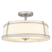 Quoizel - Three Light Semi-Flush Mount - Sloane - Brushed Nickel- Union Lighting Luminaires Decor