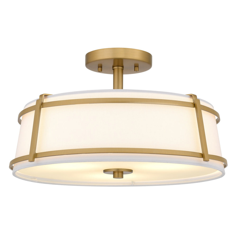 Quoizel - Three Light Semi-Flush Mount - Sloane - Brushed Gold- Union Lighting Luminaires Decor