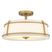 Quoizel - Three Light Semi-Flush Mount - Sloane - Brushed Gold- Union Lighting Luminaires Decor