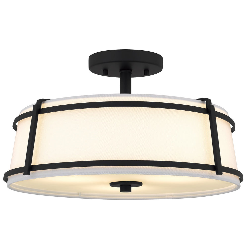 Quoizel - Three Light Semi-Flush Mount - Sloane - Matte Black- Union Lighting Luminaires Decor