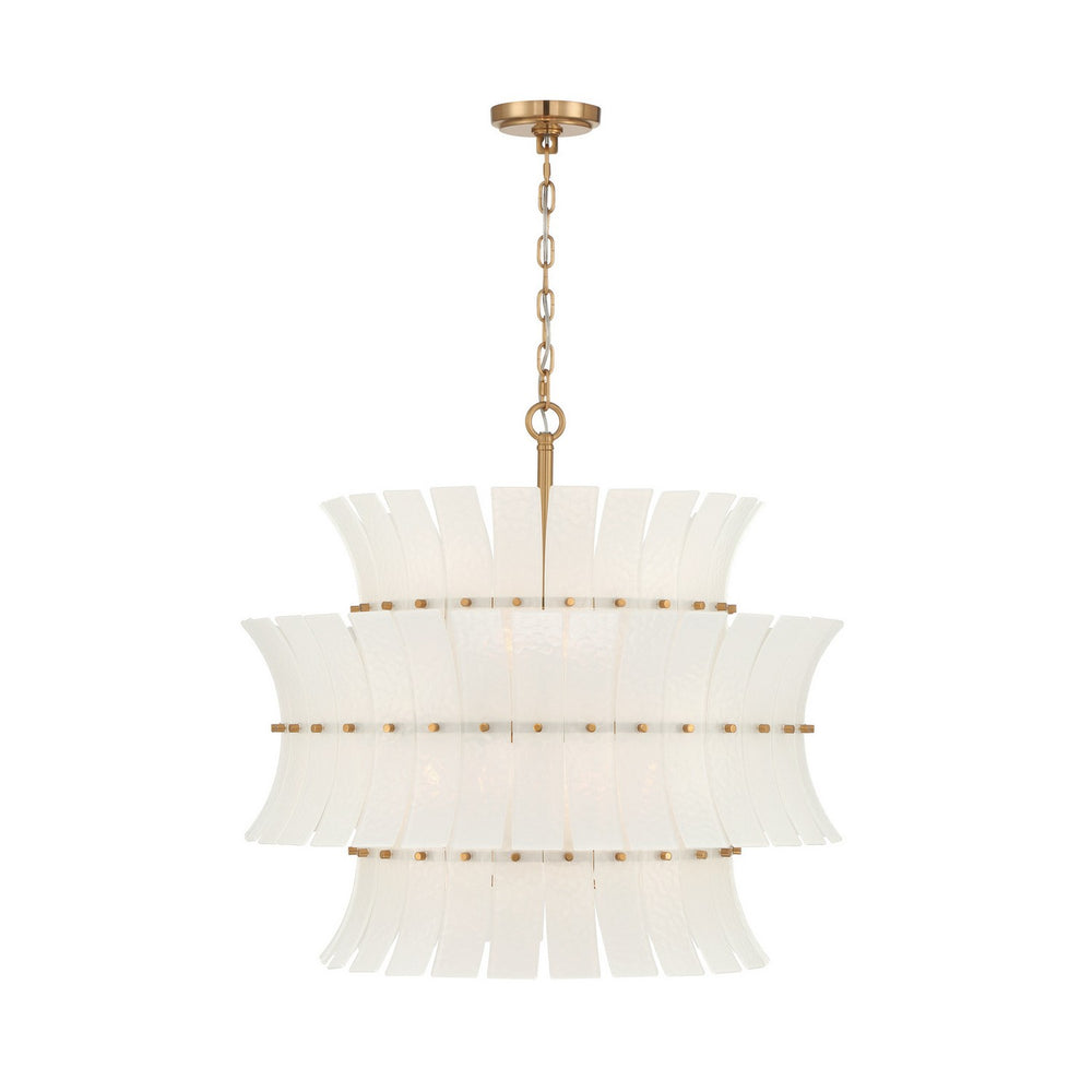 Crystorama - Eight Light Chandelier - Abigail - Aged Brass- Union Lighting Luminaires Decor