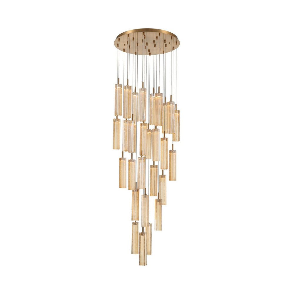 Crystorama - LED Pendant - Addis - Aged Brass- Union Lighting Luminaires Decor