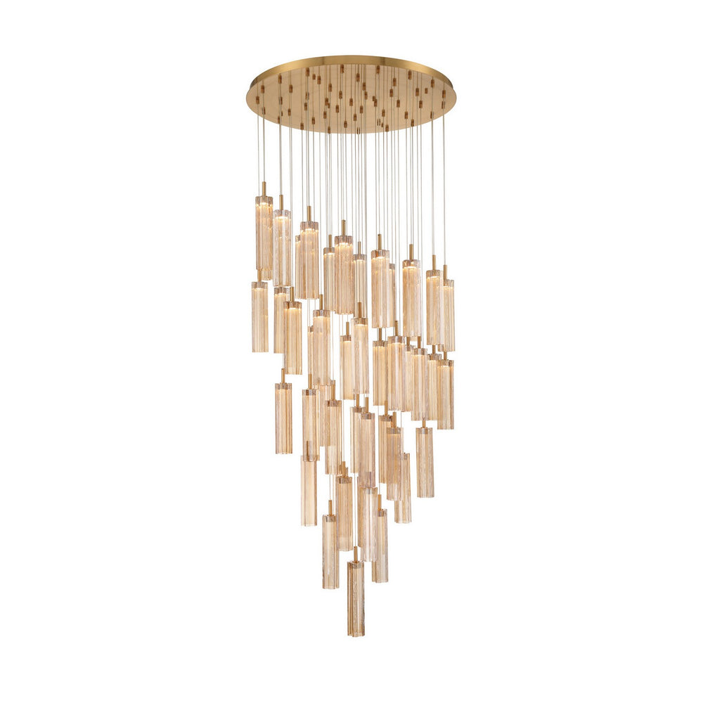 Crystorama - LED Pendant - Addis - Aged Brass- Union Lighting Luminaires Decor