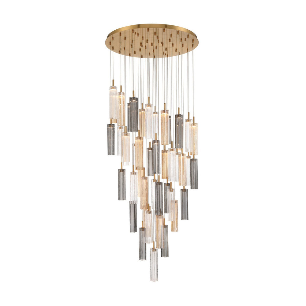Crystorama - LED Pendant - Addis - Aged Brass- Union Lighting Luminaires Decor