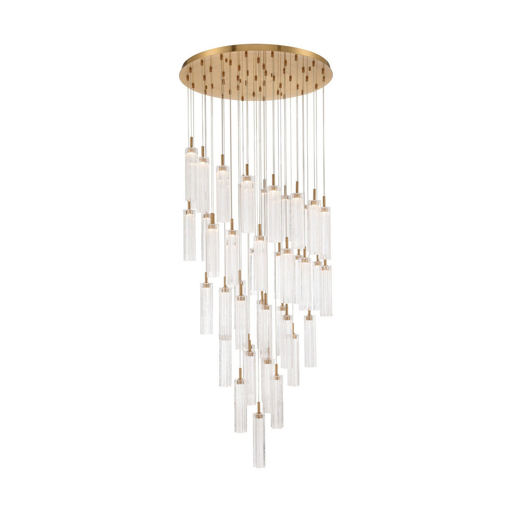 Crystorama - LED Pendant - Addis - Aged Brass- Union Lighting Luminaires Decor