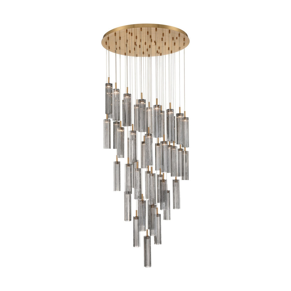 Crystorama - LED Pendant - Addis - Aged Brass- Union Lighting Luminaires Decor