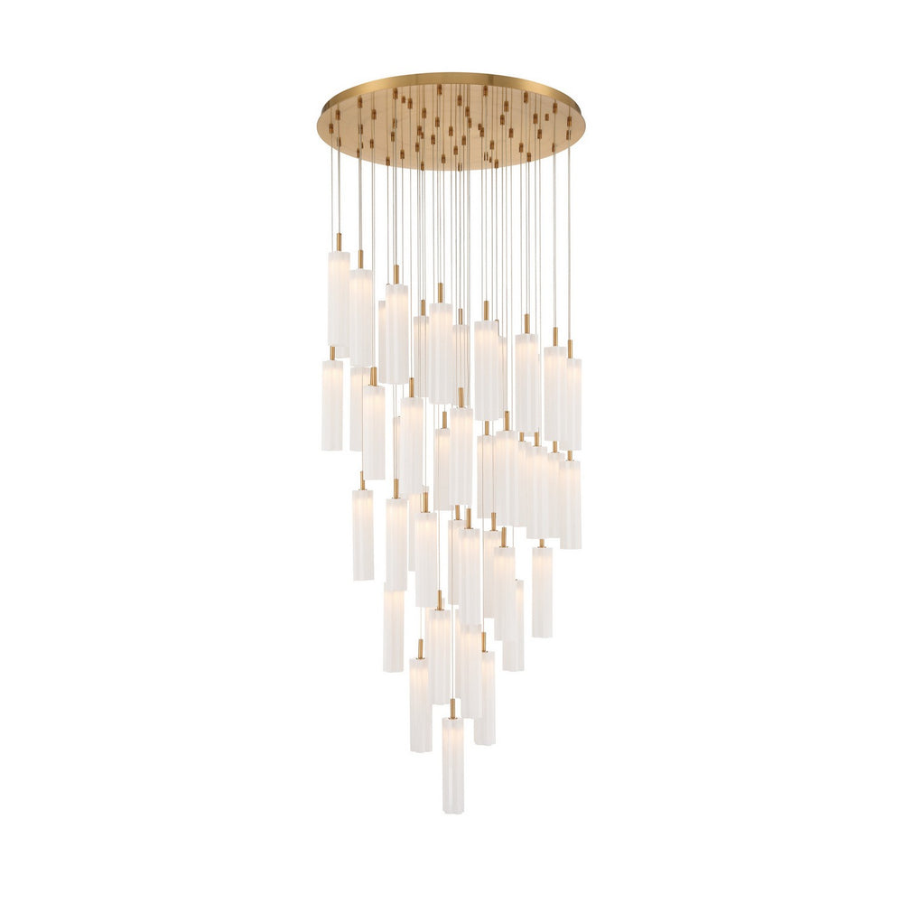 Crystorama - LED Pendant - Addis - Aged Brass- Union Lighting Luminaires Decor