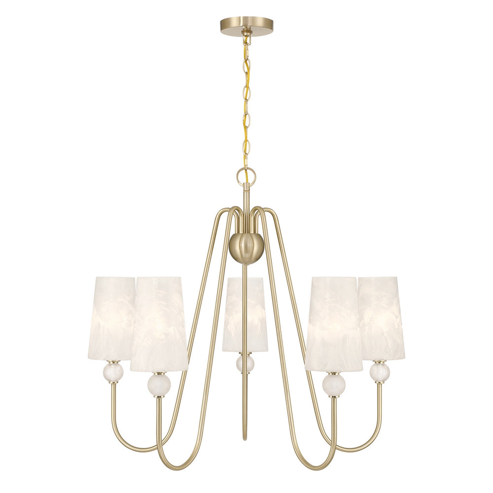 Savoy House - Five Light Chandelier - Sheldon - Noble Brass- Union Lighting Luminaires Decor