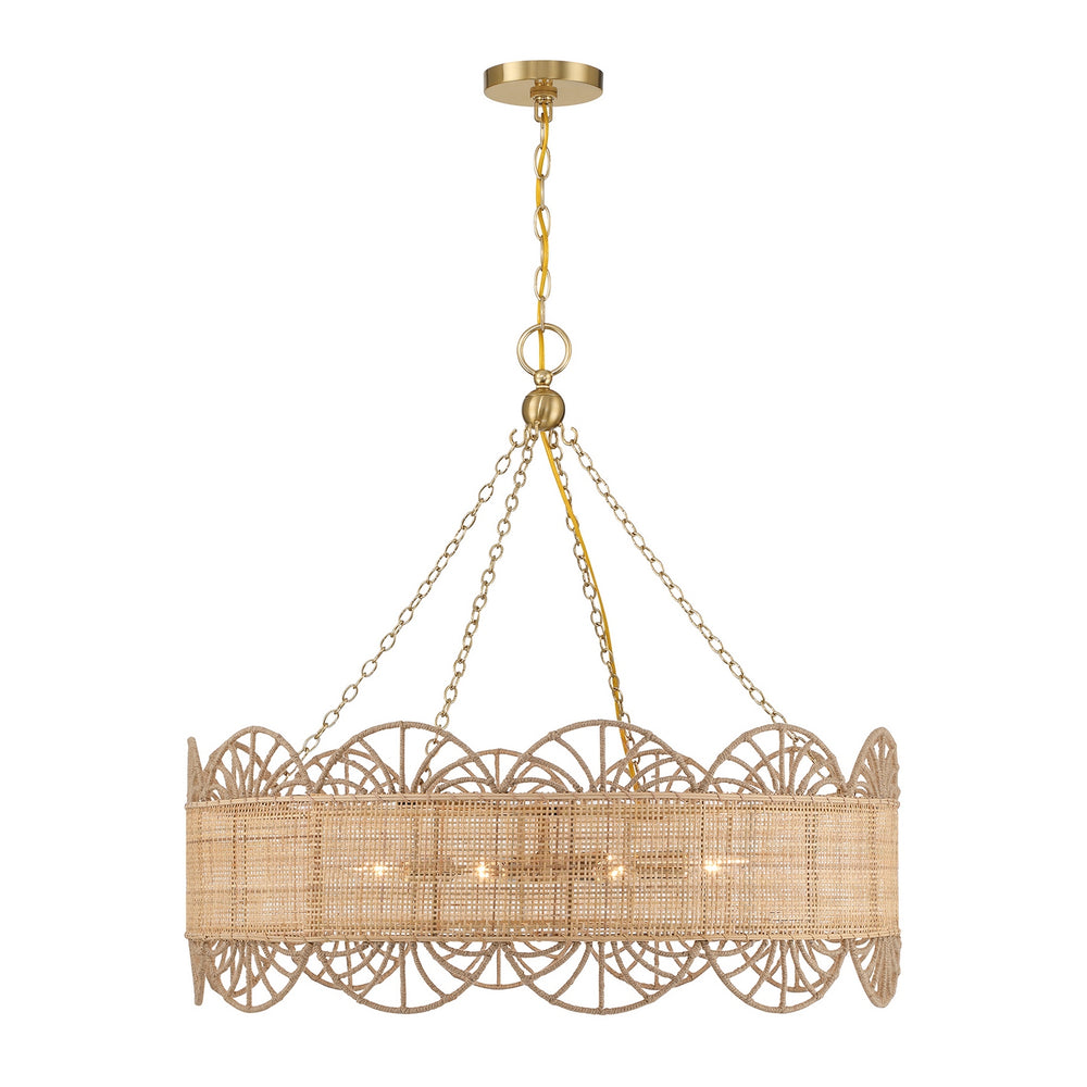 Savoy House - Eight Light Chandelier - Shawnee - Warm Brass- Union Lighting Luminaires Decor