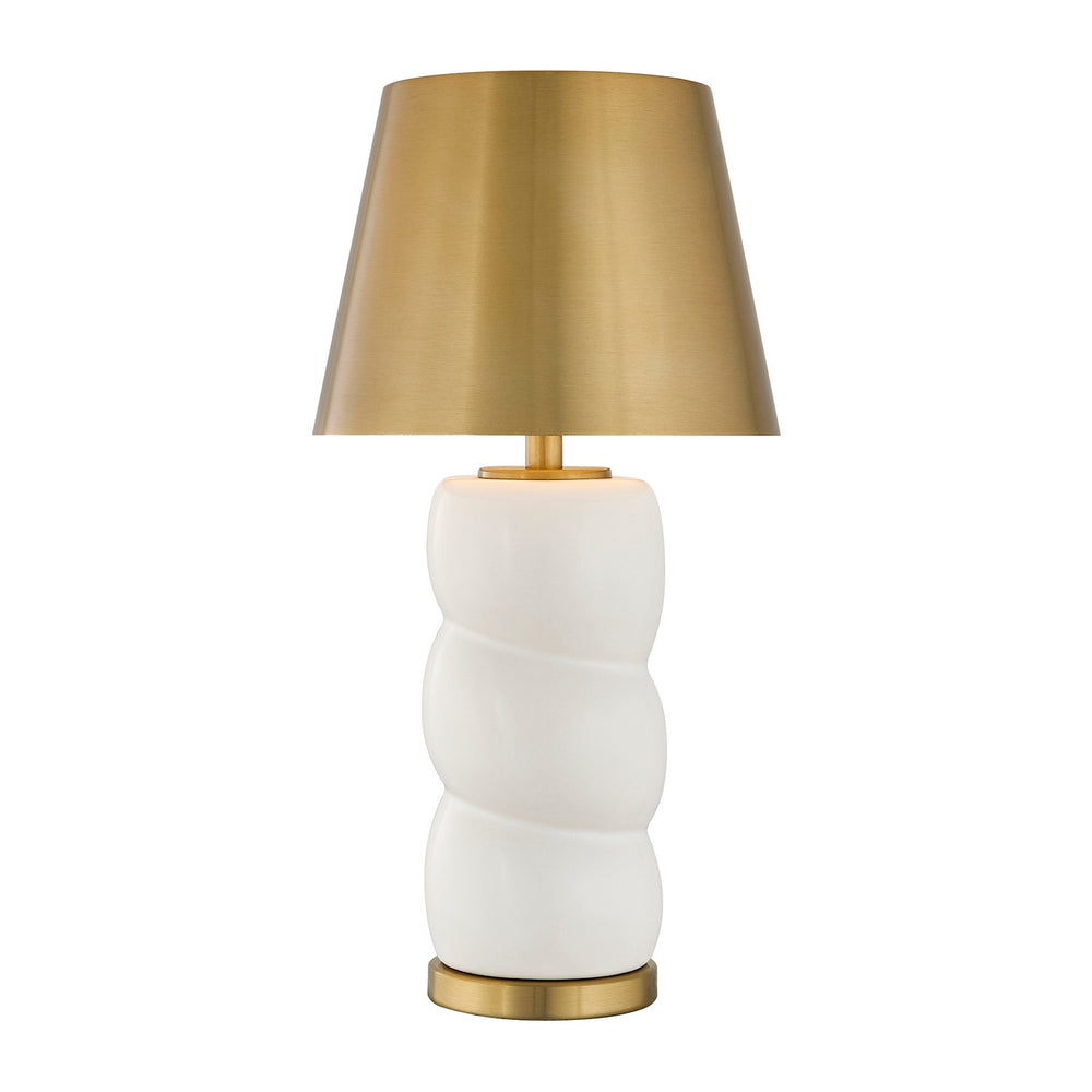 Savoy House - LED Table Lamp - Shelly - White and Brass- Union Lighting Luminaires Decor