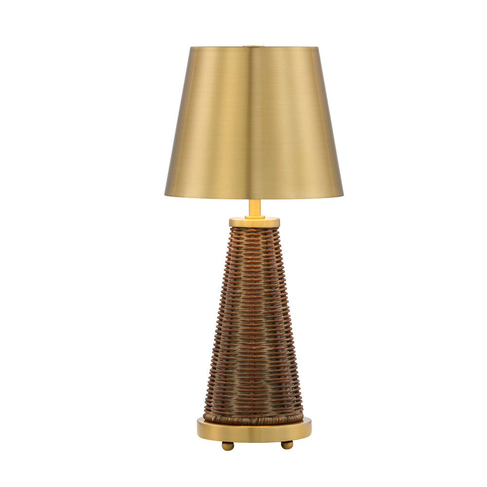 Savoy House - LED Table Lamp - Hazel - Brass and Rattan- Union Lighting Luminaires Decor
