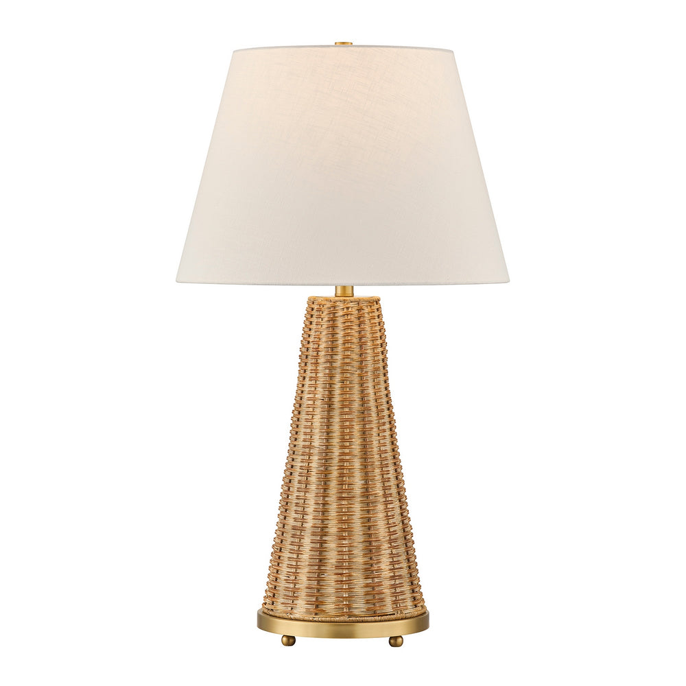 Savoy House - One Light Table Lamp - Eleanor - Brass and Wicker- Union Lighting Luminaires Decor