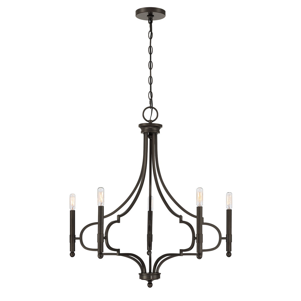 Savoy House - Five Light Chandelier - Woodlawn - Mediterranean Bronze- Union Lighting Luminaires Decor