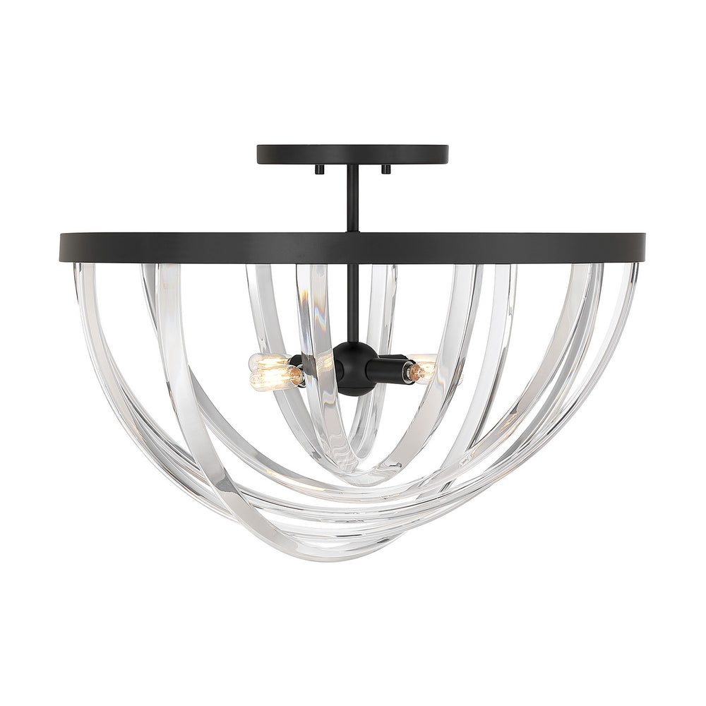 Savoy House - Four Light Semi-Flush Mount - Jennings - Matte Black- Union Lighting Luminaires Decor
