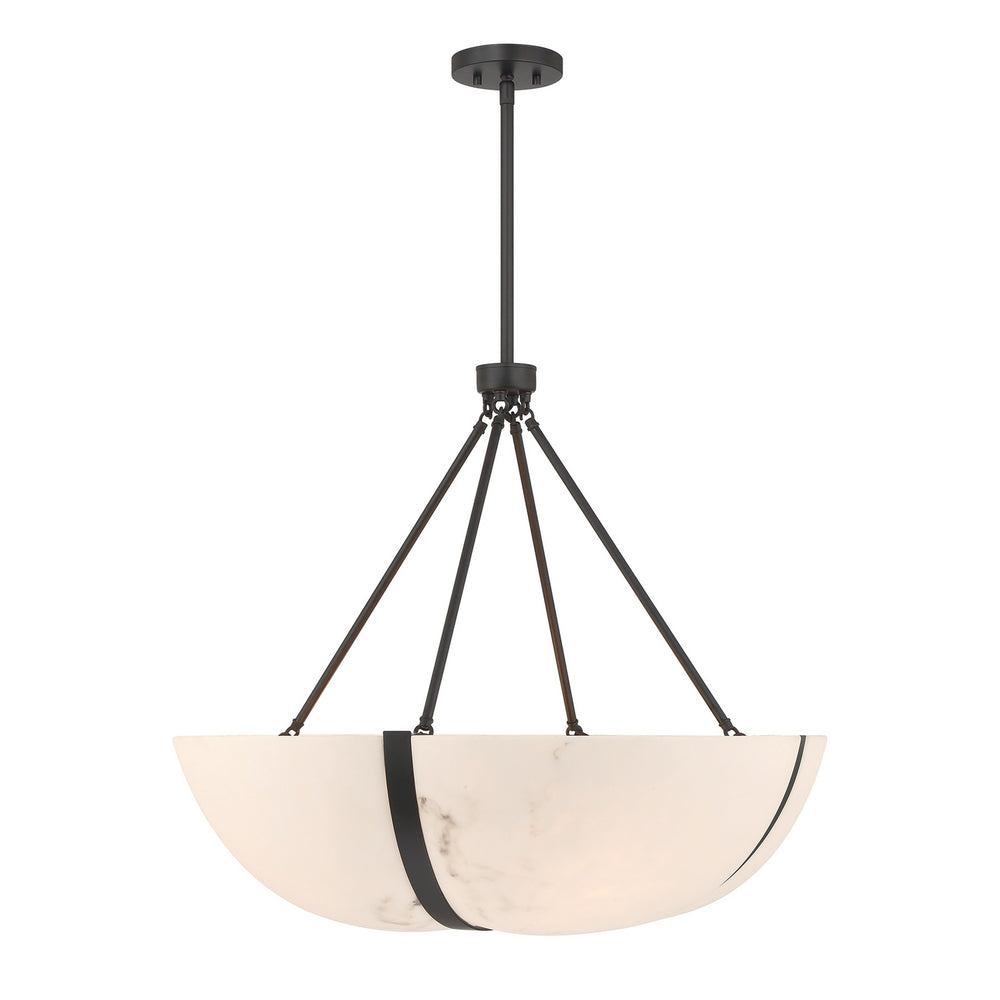 Savoy House - Four Light Pendant - Chalfont - Matte Black- Union Lighting Luminaires Decor