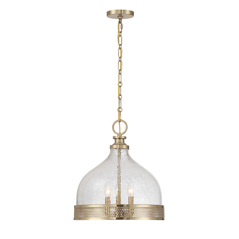 Savoy House - Three Light Pendant - Stern - Noble Brass- Union Lighting Luminaires Decor