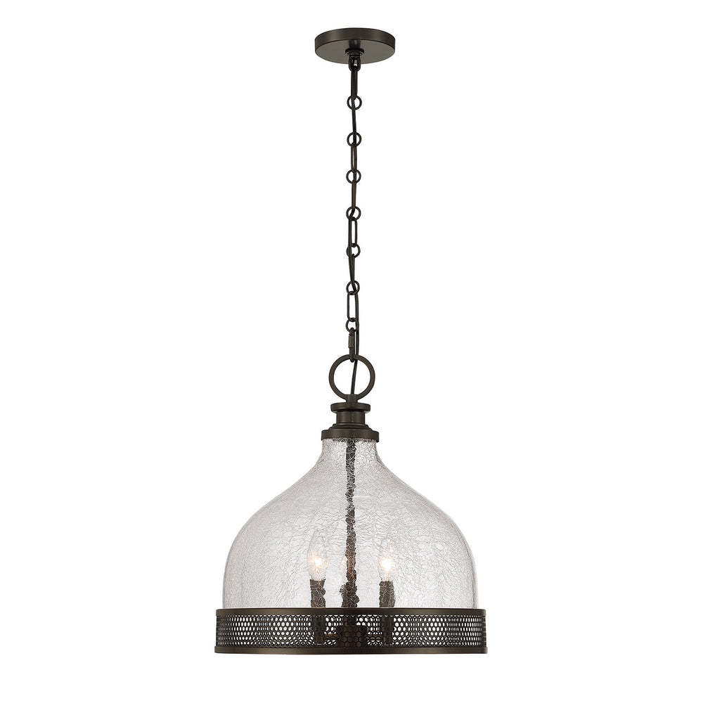Savoy House - Three Light Pendant - Stern - Mediterranean Bronze- Union Lighting Luminaires Decor