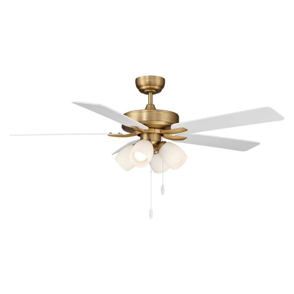 Meridian - 52" Ceiling Fan - Natural Brass- Union Lighting Luminaires Decor