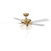 Meridian - 52" Ceiling Fan - Natural Brass- Union Lighting Luminaires Decor