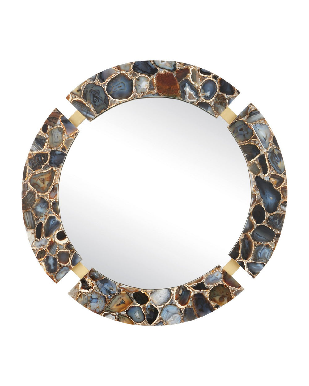 Currey and Company - Mirror - Malaga - Natural Black / Satin Brass- Union Lighting Luminaires Decor