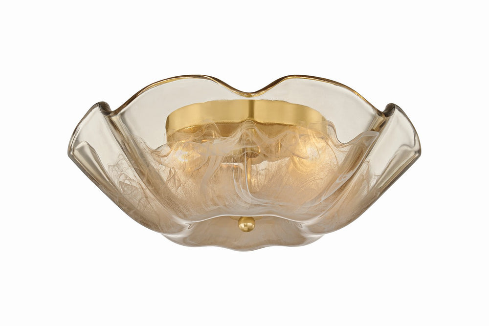 Mitzi Canada - Three Light Flush Mount - Leona - Aged Brass- Union Lighting Luminaires Decor