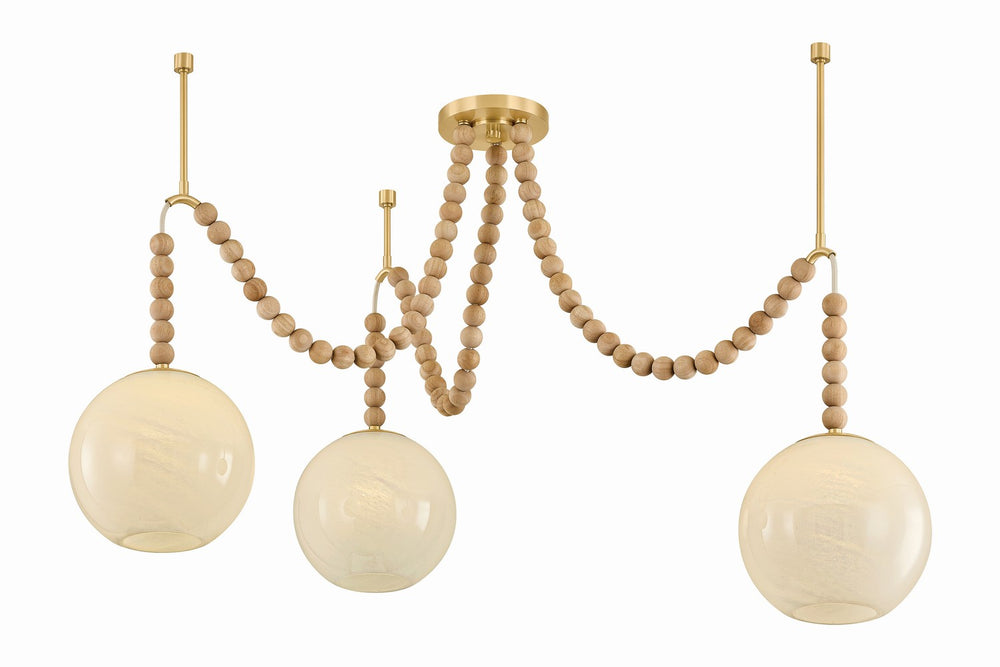 Mitzi Canada - Three Light Chandelier - Makena - Aged Brass- Union Lighting Luminaires Decor