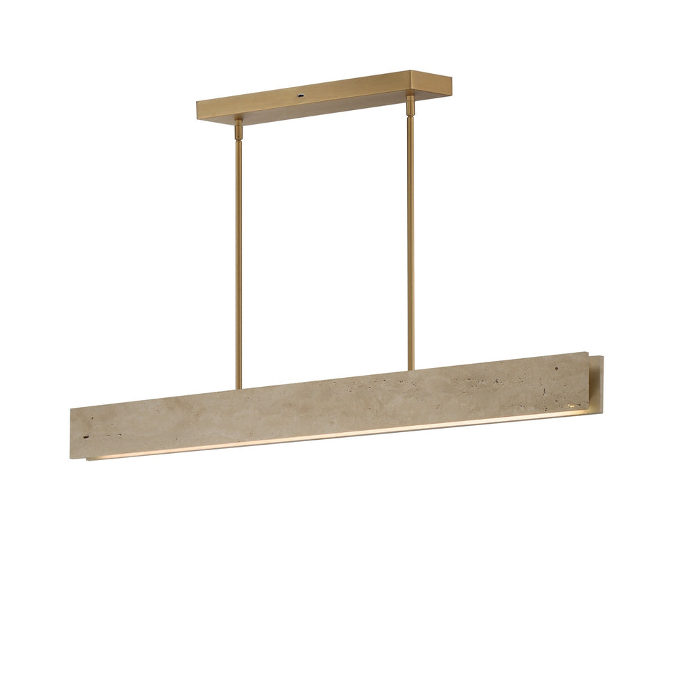 ET2 - LED Linear Pendant - Lintel - Travertine / Natural Aged Brass- Union Lighting Luminaires Decor