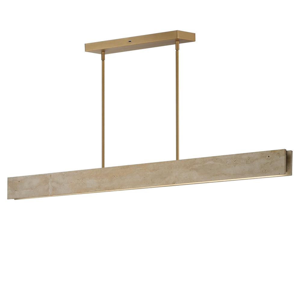 ET2 - LED Linear Pendant - Lintel - Travertine / Natural Aged Brass- Union Lighting Luminaires Decor