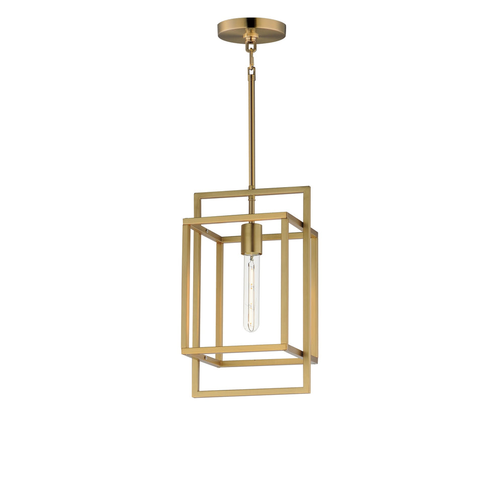 Maxim - One Light Pendant - Gridline - Natural Aged Brass- Union Lighting Luminaires Decor