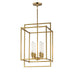 Maxim - Four Light Pendant - Gridline - Natural Aged Brass- Union Lighting Luminaires Decor